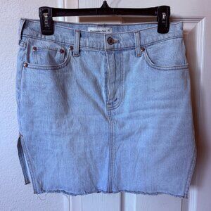 Abercrombie Mid Rise Denim Pencil Midi Skirt